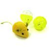 Іграшка для котів Hippie Pet Мишка та два м'ячика, жовта (HIPSET2303002)