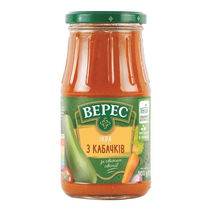 Овочева консервація Верес Ікра з кабачків Екстра 500 г (4823105400560)