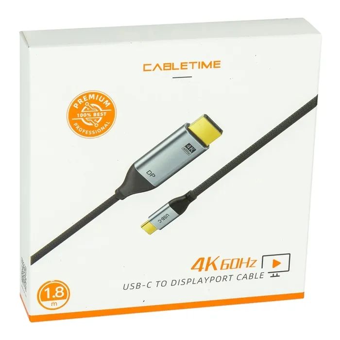 Кабель мультимедийный USB-C to DisplayPort M 1.8m V1.2 4K Cabletime (CA913305) изображение 4