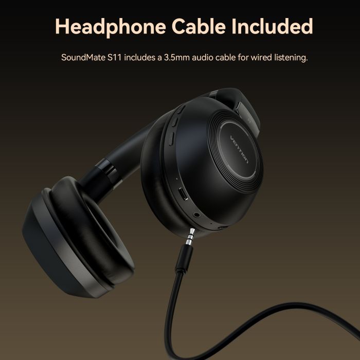 Навушники Vention S11 SoundMate Wireless Black (NBBB0) зображення 8
