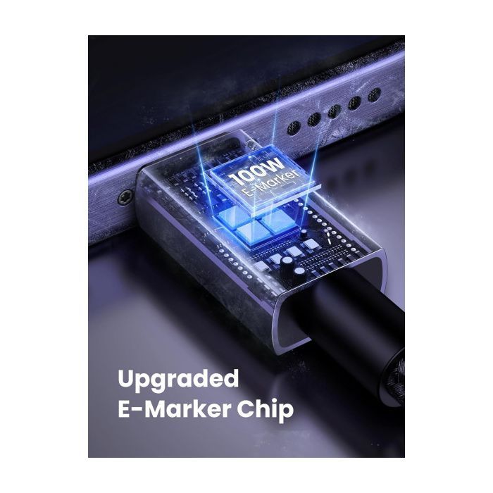 Дата кабель USB-C to USB-C 3.0m 100W L512 gray UGREEN (45065) изображение 4
