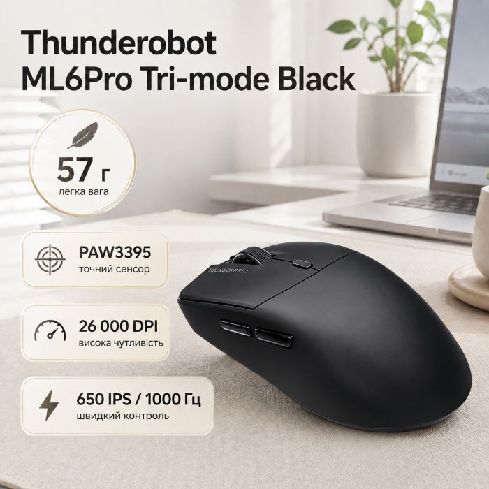 Мишка Thunderobot ML6Pro Tri-mode Black (6932066315788) зображення 7