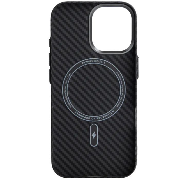 Чехол для мобильного телефона Armorstandart LikeCarbon2 MagCase Apple iPhone 17 Carbon Black (ARM86257) изображение 2