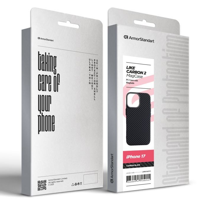 Чехол для мобильного телефона Armorstandart LikeCarbon2 MagCase Apple iPhone 17 Carbon Black (ARM86257) изображение 8