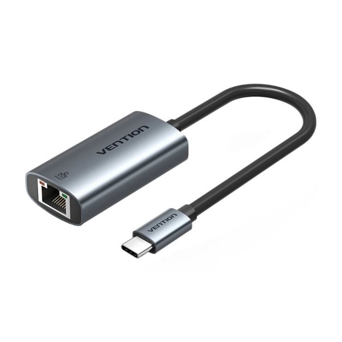 Переходник USB-C to RJ45 Ethernet 1000Mbps black Vention (CFPHB)