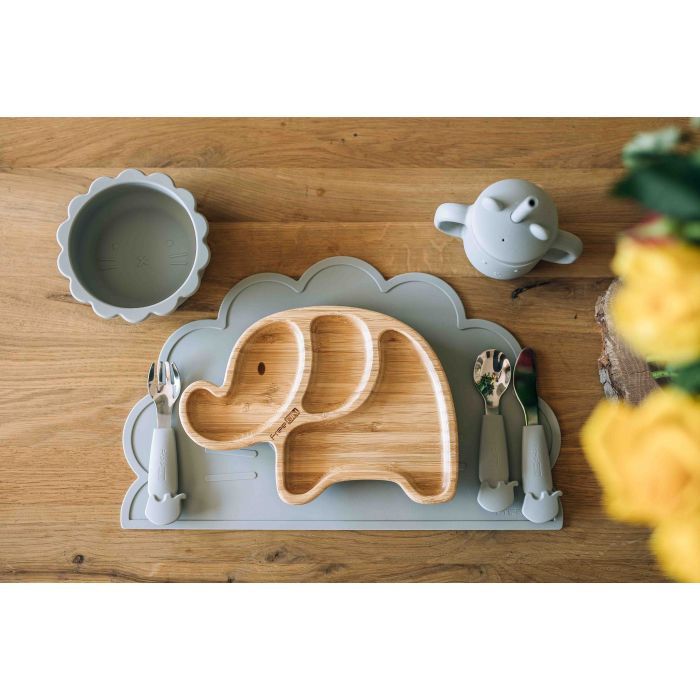Набір дитячого посуду FreeON Lion силіконовий килимок для годування,, grey (46378) зображення 4
