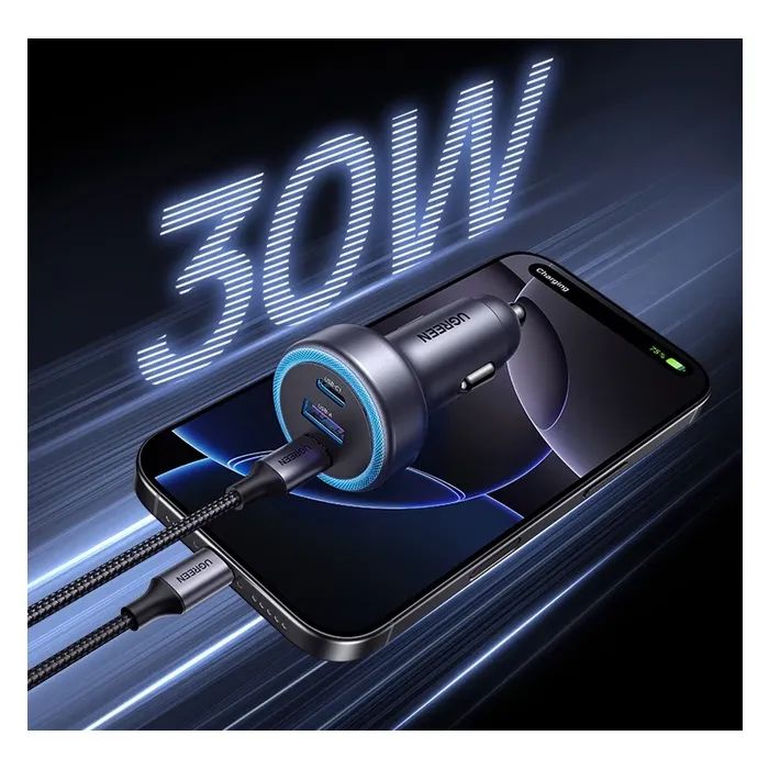 Зарядное устройство Ugreen 2xUSB-C PD30W + 1xUSB QC3.0 EC307 gray (45843) изображение 2