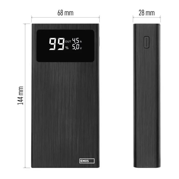 Батарея универсальная EMOS 20000mAh BETAQ 20, 22.5W, black (B0532B) изображение 11