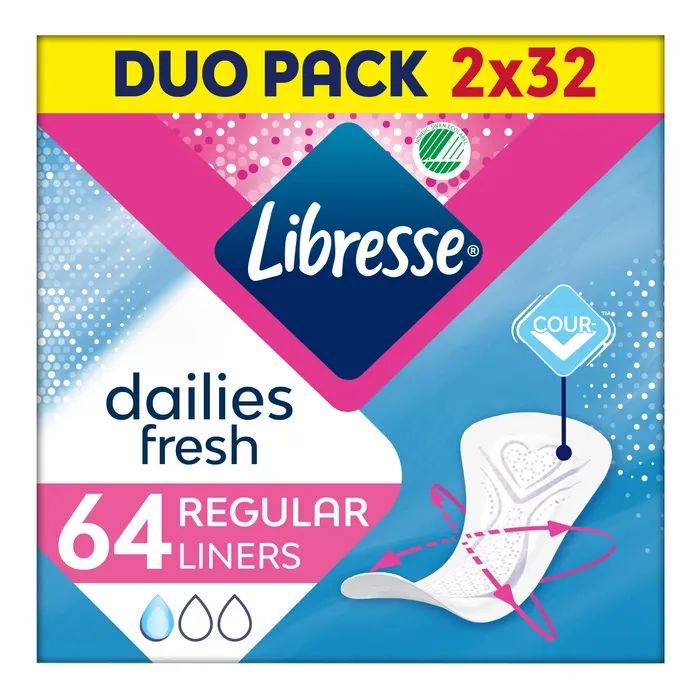 Ежедневные прокладки Libresse Dailies Protect Regular Liners 64 шт. (7322540082210)