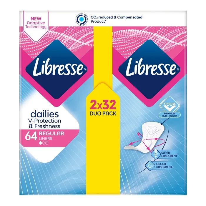 Ежедневные прокладки Libresse Dailies Protect Regular Liners 64 шт. (7322540082210) изображение 2