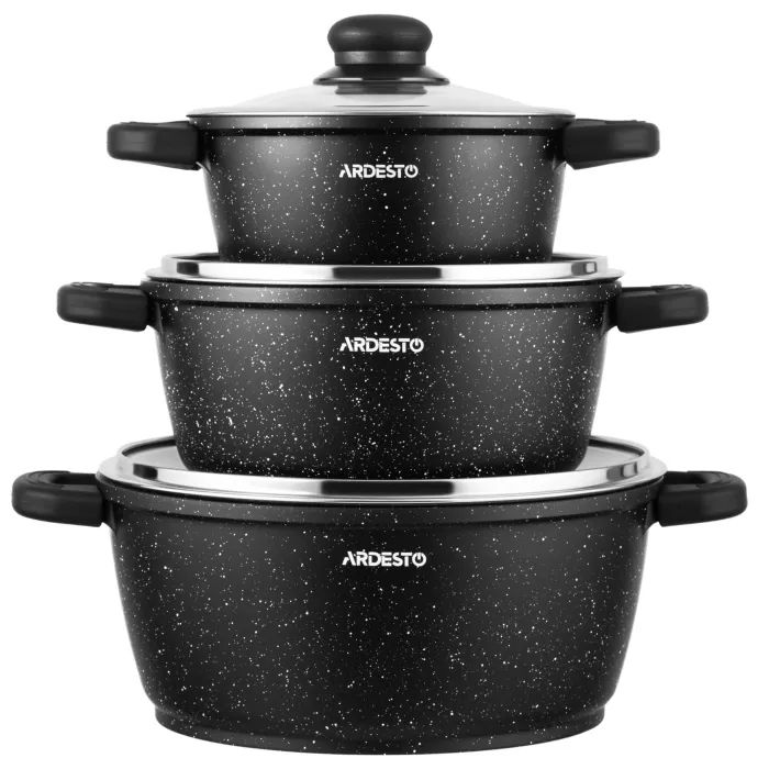 Набір посуду Ardesto Gemini Anzio, 6 предметів, чорний (AR1906AS)