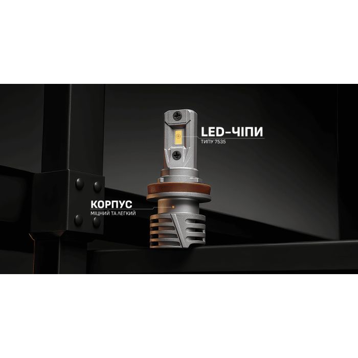 Автолампа PULSO LED-chips 7535/9-18v/2x28w/6000Lm/6500K (M6-H8/H9/H11/H16) изображение 5