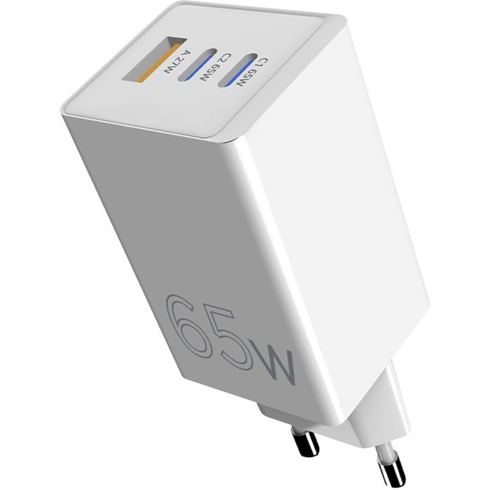 Зарядное устройство Sigma 2xUSB-C PD65W + 1xUSB QC3.0 GaN X-power PS65-01 white (4827798637715) изображение 11