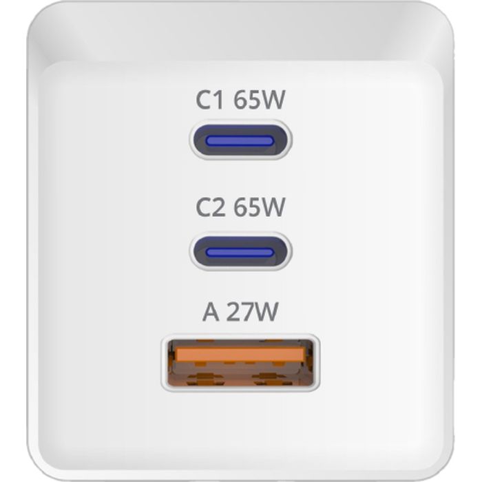 Зарядное устройство Sigma 2xUSB-C PD65W + 1xUSB QC3.0 GaN X-power PS65-01 white (4827798637715) изображение 4