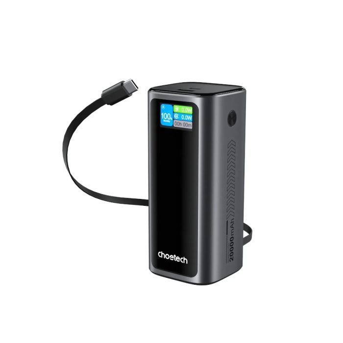 Батарея универсальная Choetech 20000mAh, PD/130W, QC, AFC , TFT, pass-through charging (B815C)