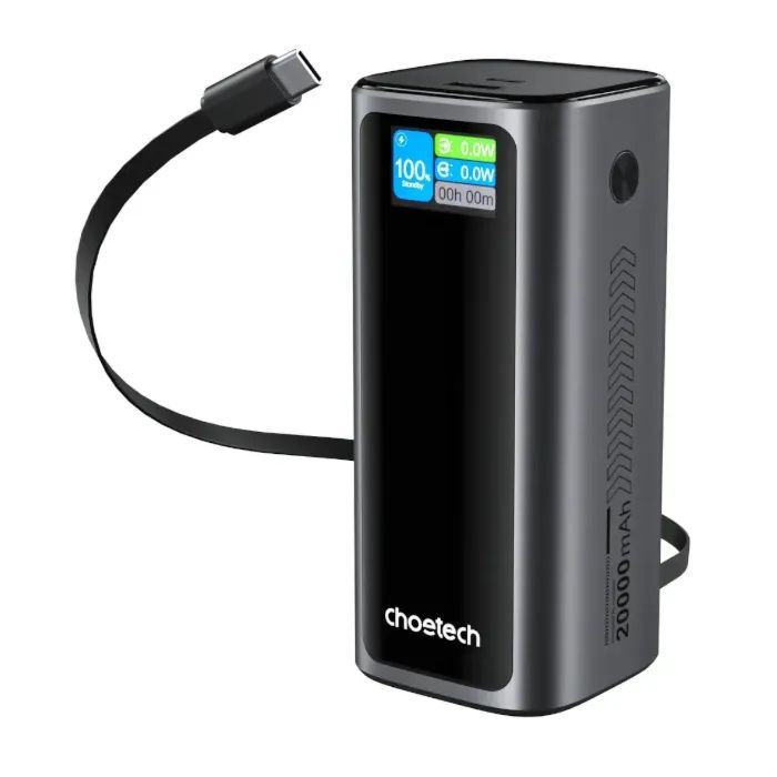 Батарея универсальная Choetech 20000mAh, PD/130W, QC, AFC , TFT, pass-through charging (B815C)