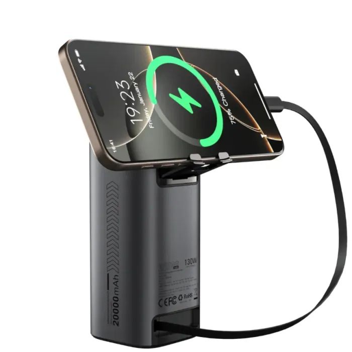 Батарея универсальная Choetech 20000mAh, PD/130W, QC, AFC , TFT, pass-through charging (B815C) изображение 3