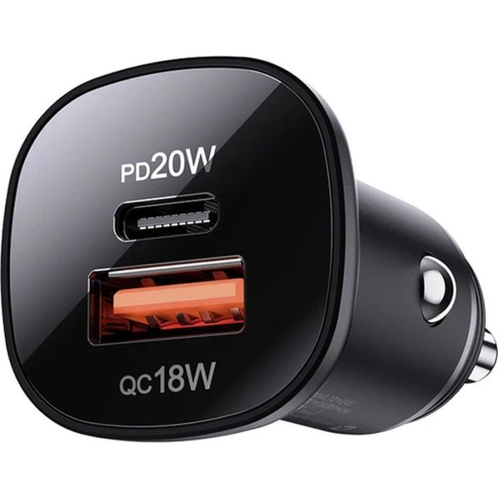 Зарядное устройство Acefast 1xUSB-C PD20W + 1xUSB QC3.0 18W car adapter metal (6974316280330) изображение 2