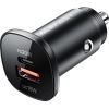 Зарядное устройство Acefast 1xUSB-C PD20W + 1xUSB QC3.0 18W car adapter metal (6974316280330)