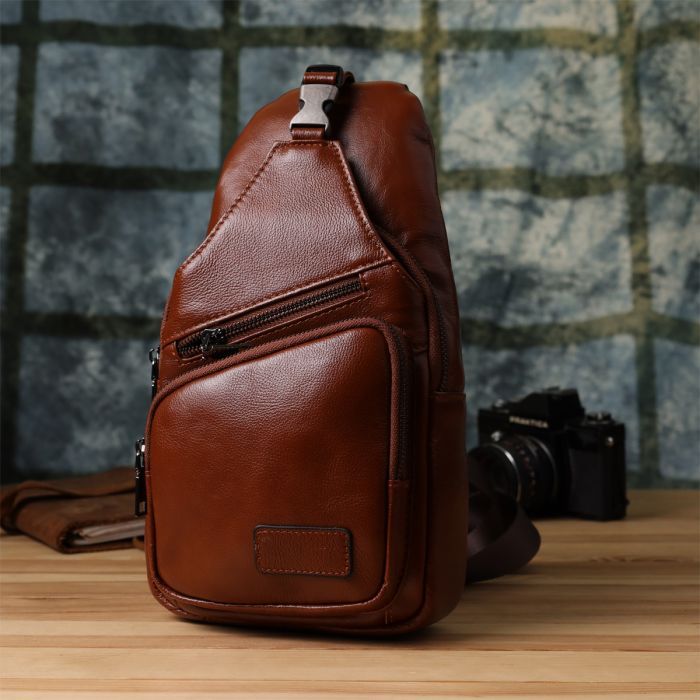 Сумка Vintage Кожаная Рыжая (23049) изображение 9