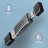Зчитувач флеш-карт AXAGON USB-C + USB-A to SD/microSD 5Gbps gray (CRE-DAC) зображення 2