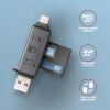 Зчитувач флеш-карт AXAGON USB-C + USB-A to SD/microSD 5Gbps gray (CRE-DAC) зображення 3