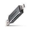 Зчитувач флеш-карт AXAGON USB-C + USB-A to SD/microSD 5Gbps gray (CRE-DAC)