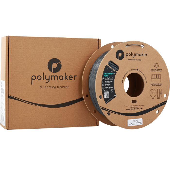 Пластик для 3D-принтера Polymaker PETG 1,75mm 1kg DARK GREY (PB05008) зображення 3