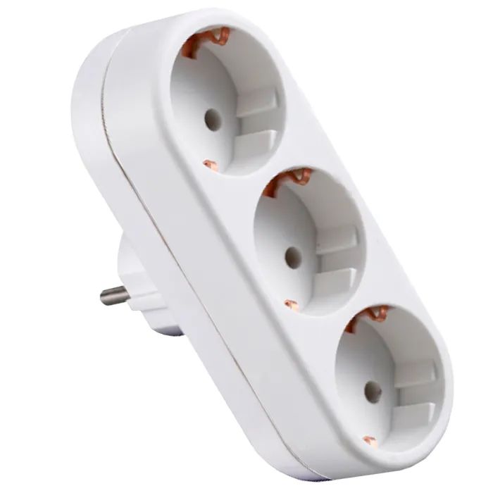 Сетевой разветвитель EUROELECTRIC X3 16 A White с заземлением (EE-3-16A)