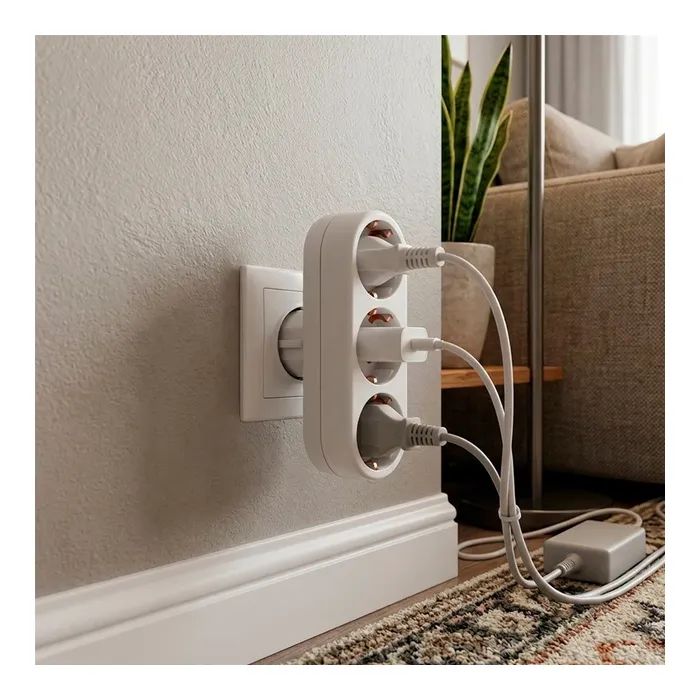 Сетевой разветвитель EUROELECTRIC X3 16 A White с заземлением (EE-3-16A) изображение 4