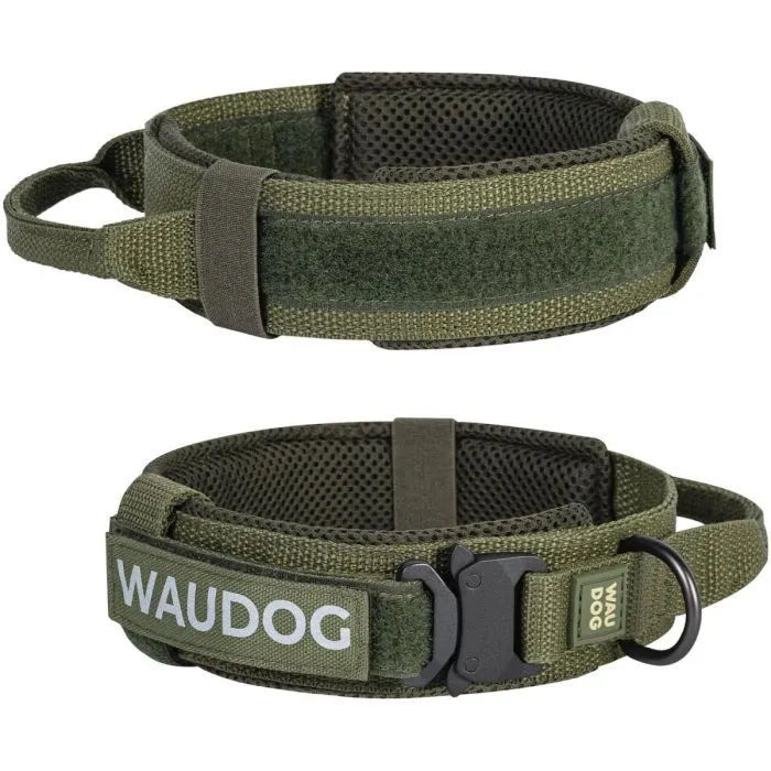 Нашийник для тварин WAUDOG PRO з ручкою тактичний металевий фастекс XL хакі (688931)