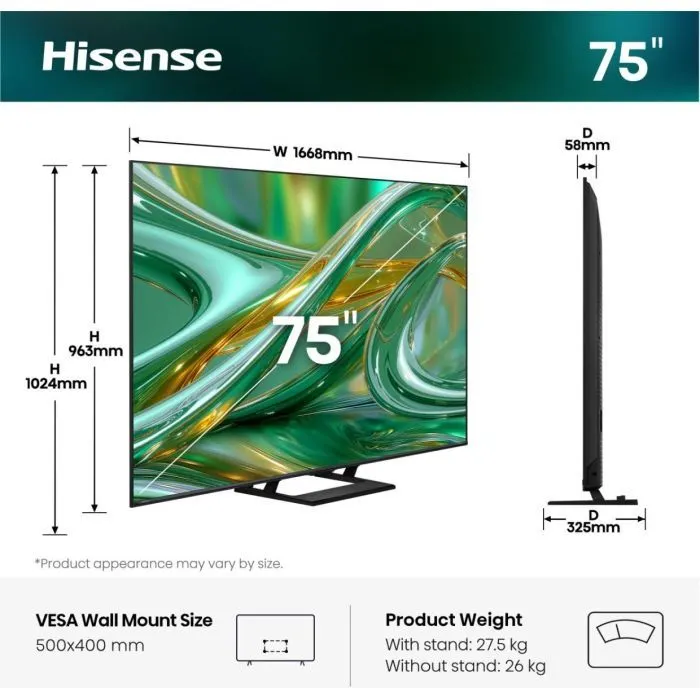 Телевізор Hisense 75E8S зображення 2
