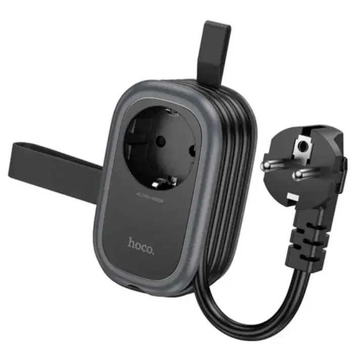 Сетевой фильтр питания HOCO NS7 1 роз, 2 USB,USB-C, 20W, 1.1м, Black (NS7B) изображение 2
