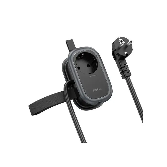 Сетевой фильтр питания HOCO NS7 1 роз, 2 USB,USB-C, 20W, 1.1м, Black (NS7B) изображение 4