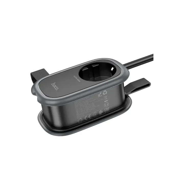 Сетевой фильтр питания HOCO NS7 1 роз, 2 USB,USB-C, 20W, 1.1м, Black (NS7B) изображение 5