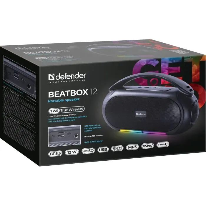 Акустическая система Defender Beatbox 12 Black (65812) изображение 8