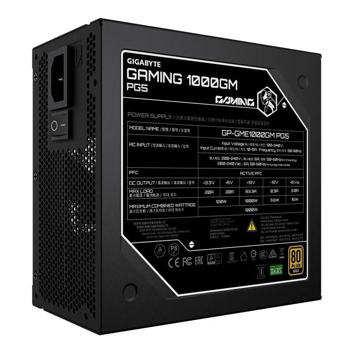 Блок живлення GIGABYTE 1000W 1000GM PG5 (GP-GME1000GM PG5) зображення 2