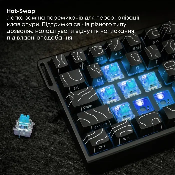Клавиатура Ajazz AK680 V2 Ice Island Magnetic Switch USB UA Black/Gray/Yellow (AK680-V2-I-BGY) изображение 10