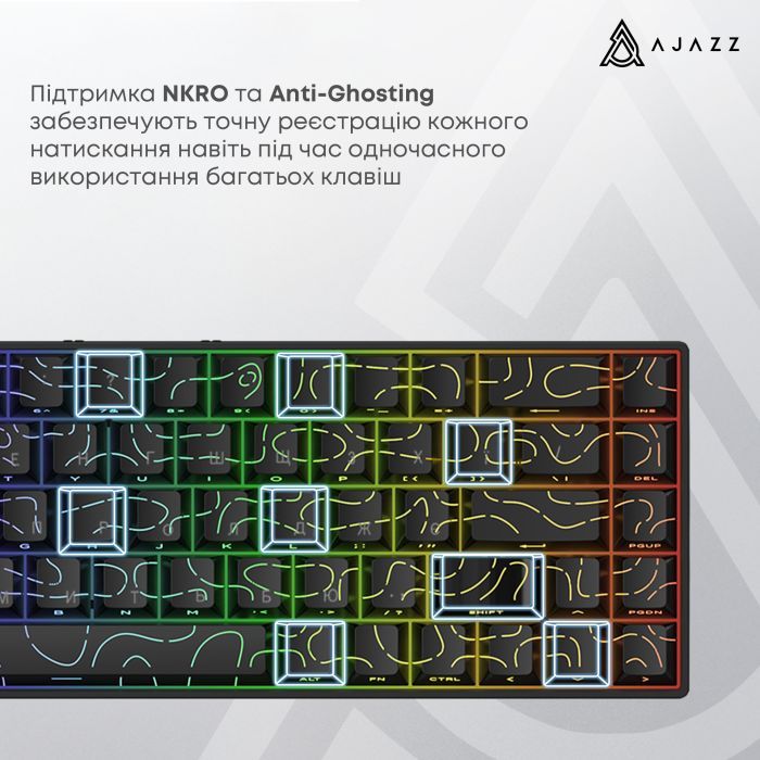 Клавиатура Ajazz AK680 V2 Ice Island Magnetic Switch USB UA White (AK680-V2-I-S-W) изображение 12