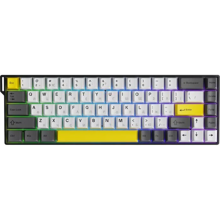 Клавиатура Ajazz AK680 V2 Ice Island Magnetic Switch USB UA Black/Gray/Yellow (AK680-V2-I-BGY)