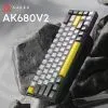 Клавиатура Ajazz AK680 V2 Ice Island Magnetic Switch USB UA Black/Gray/Yellow (AK680-V2-I-BGY) изображение 4