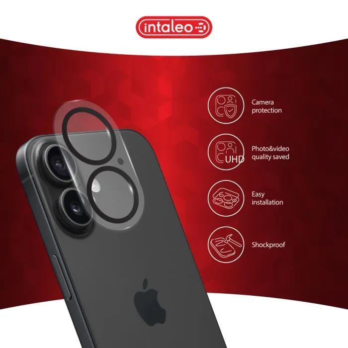 Скло захисне Intaleo Camera Lens Apple iPhone 16/16 Plus Black (1283126596728) зображення 3