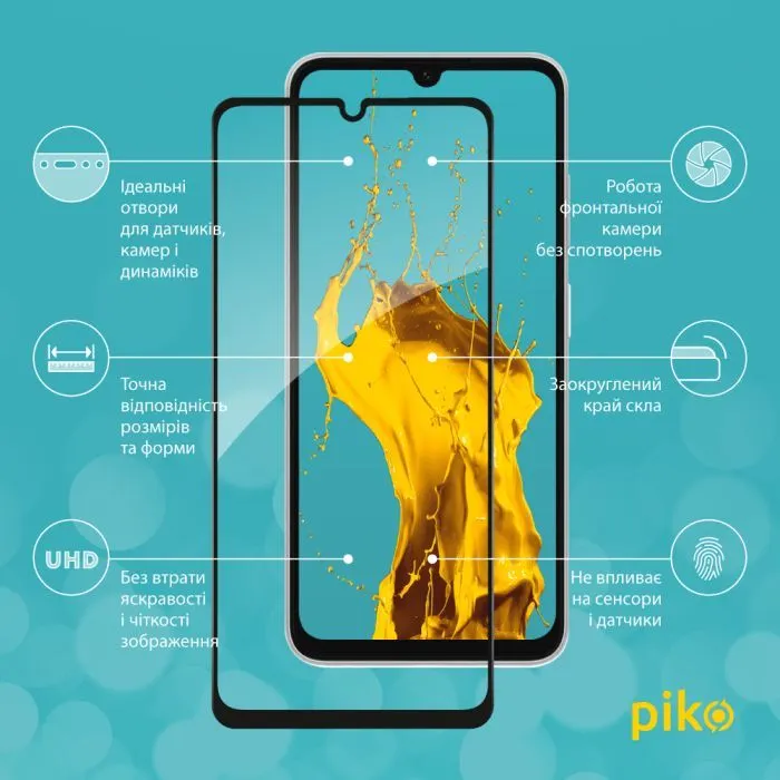 Скло захисне Piko Full Glue ESD Samsung A07 Black (1283126623806) зображення 3