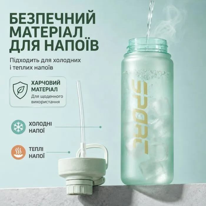 Пляшка для води Casno KXN-1319 880 мл Зелена (KXN-1319_Green) зображення 4