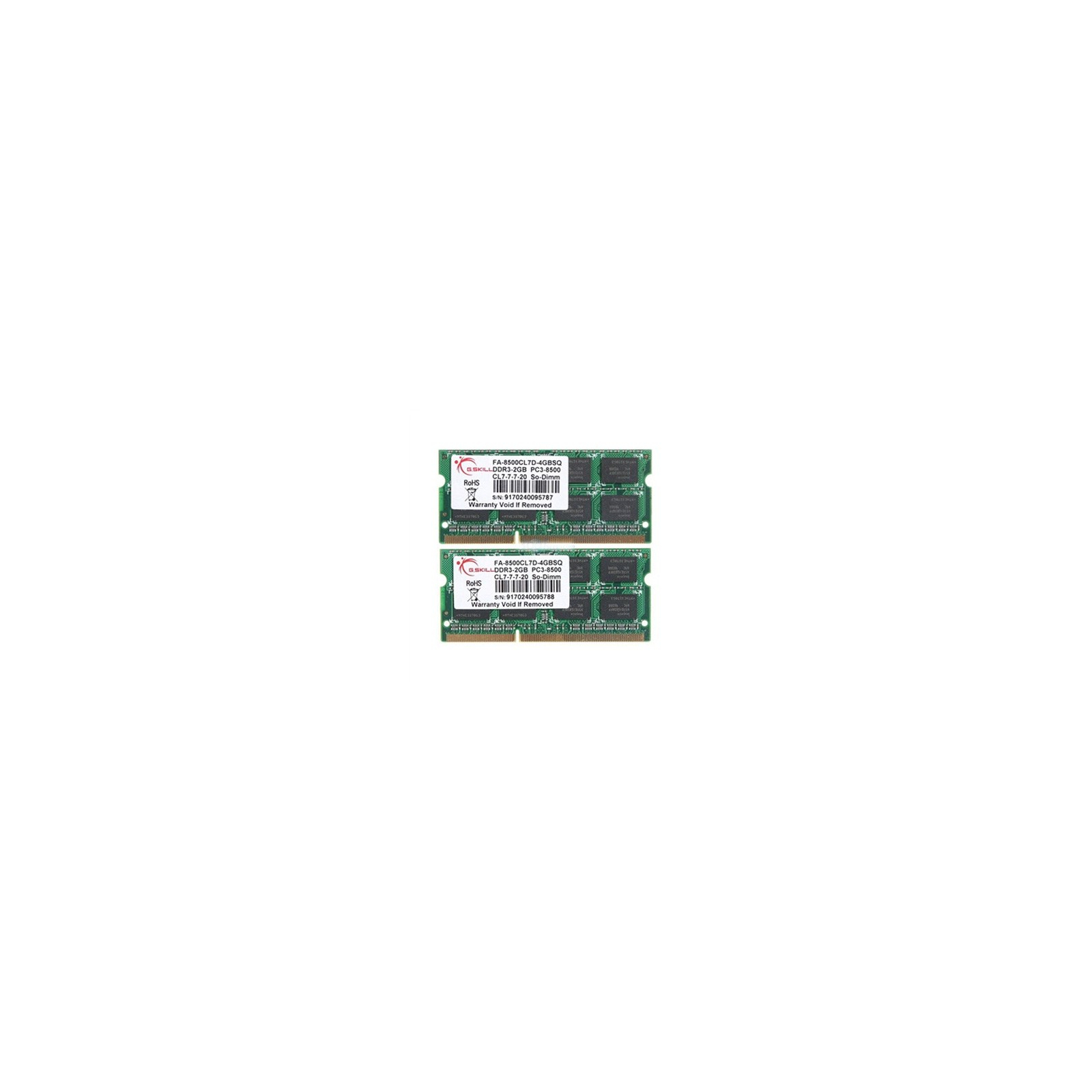 Модуль памяти для ноутбука SoDIMM DDR3 4GB (2x2GB) 1066 MHz G.Skill (FA-8500CL7D-4GBSQ)