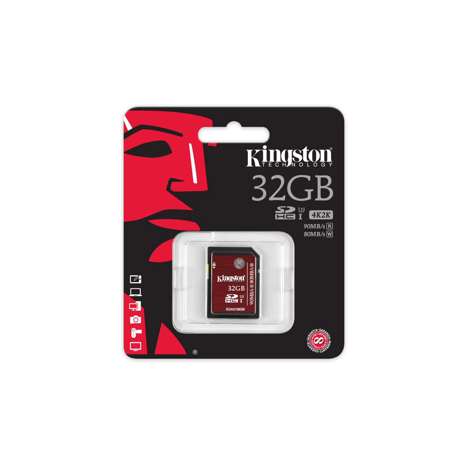 Карта пам'яті Kingston 64GB UHS-I Class3 (SDA3/64GB) зображення 3