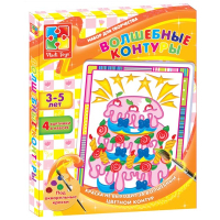 Набор для творчества Vladi Toys Волшебные контуры Тортик (VT2601-04)