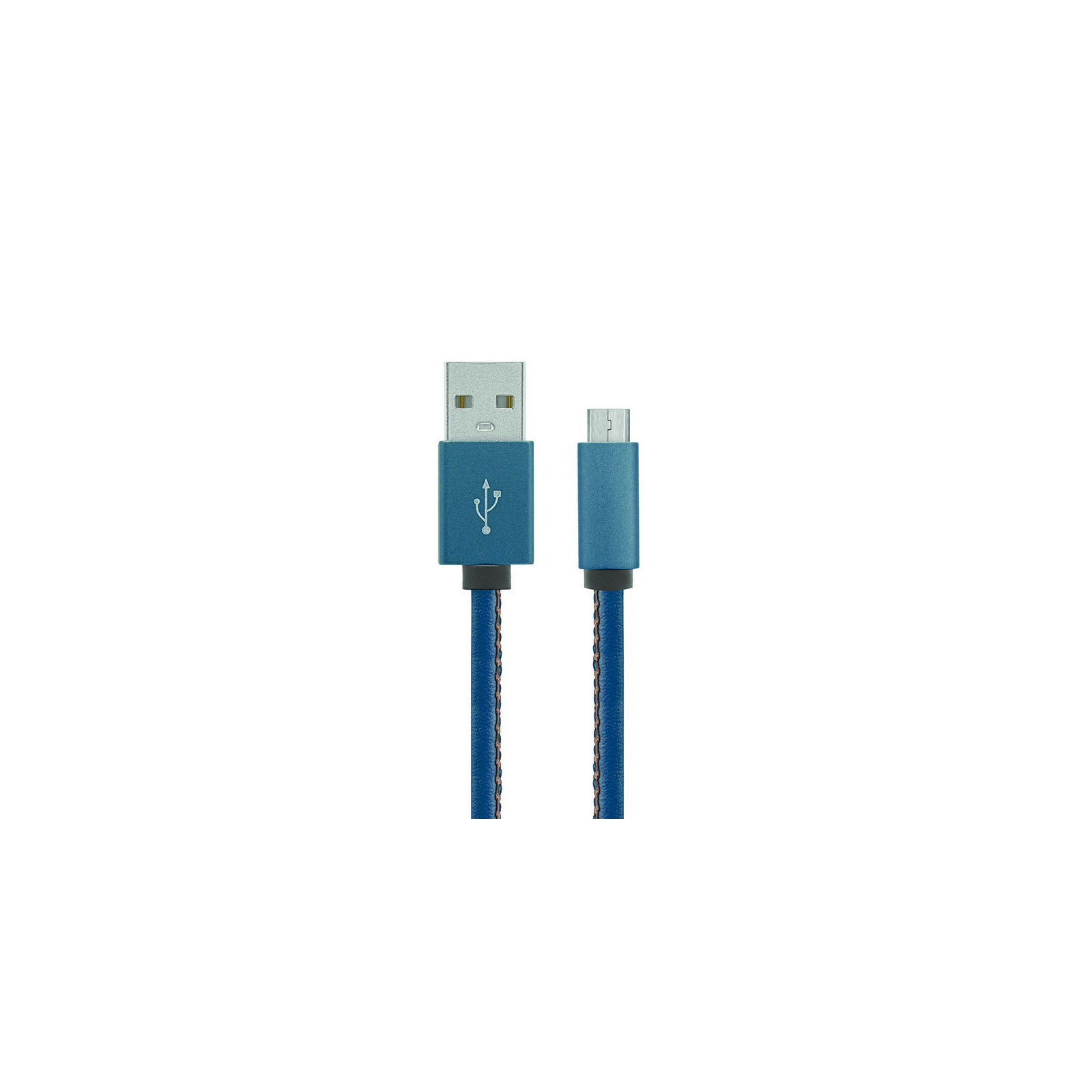 Дата кабель USB 2.0 AM to Micro 5P 1.0m Leather Edition Blue Gelius (40409)