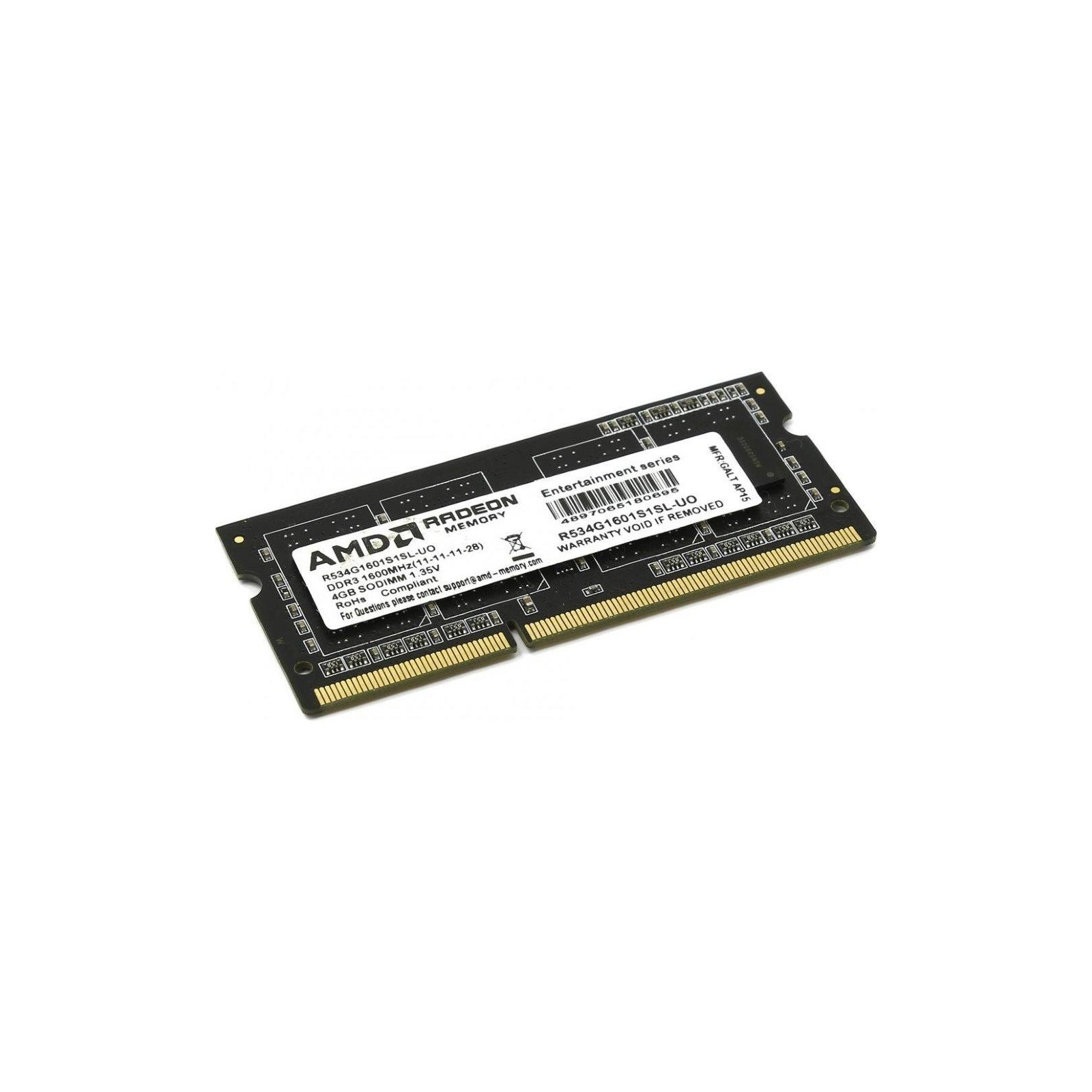 Модуль памяти для ноутбука SoDIMM DDR3L 4GB 1600 MHz AMD (R534G1601S1SL-U) изображение 2
