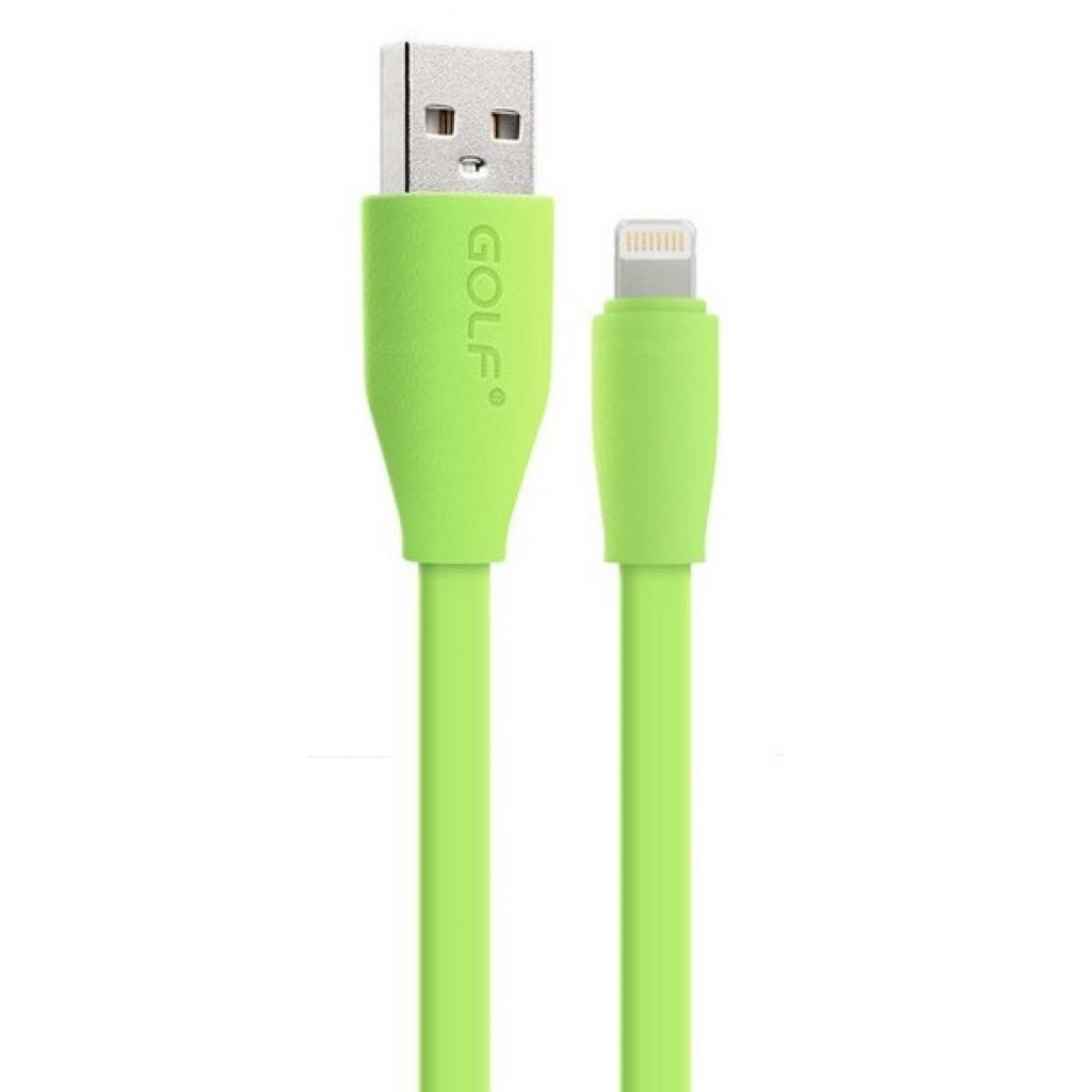 Дата кабель USB 2.0 AM to Lightning 1.0m Flat Green Golf (46459)